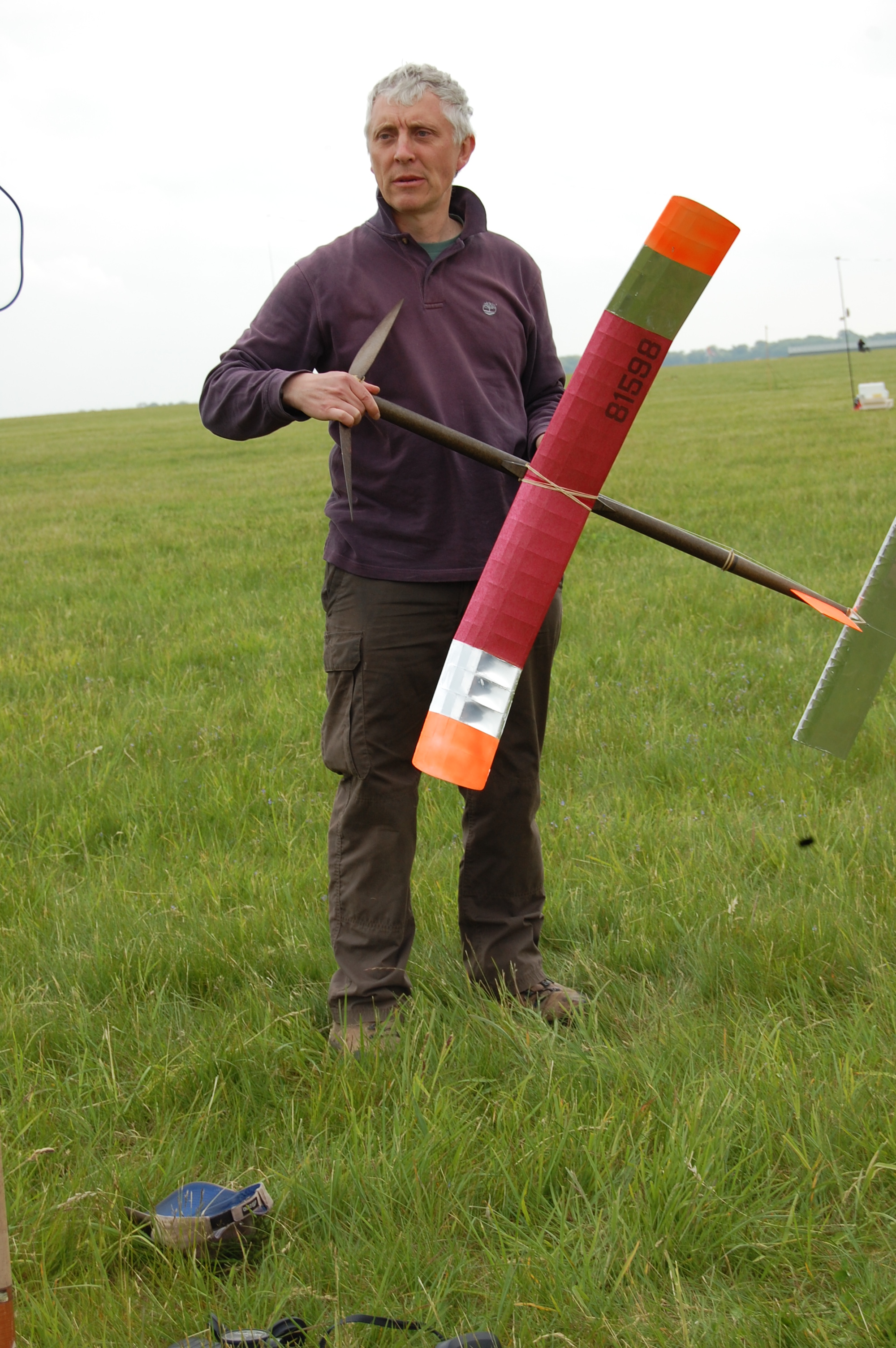 Previous winner Adam Beales with rubber model. Tail is clipped.