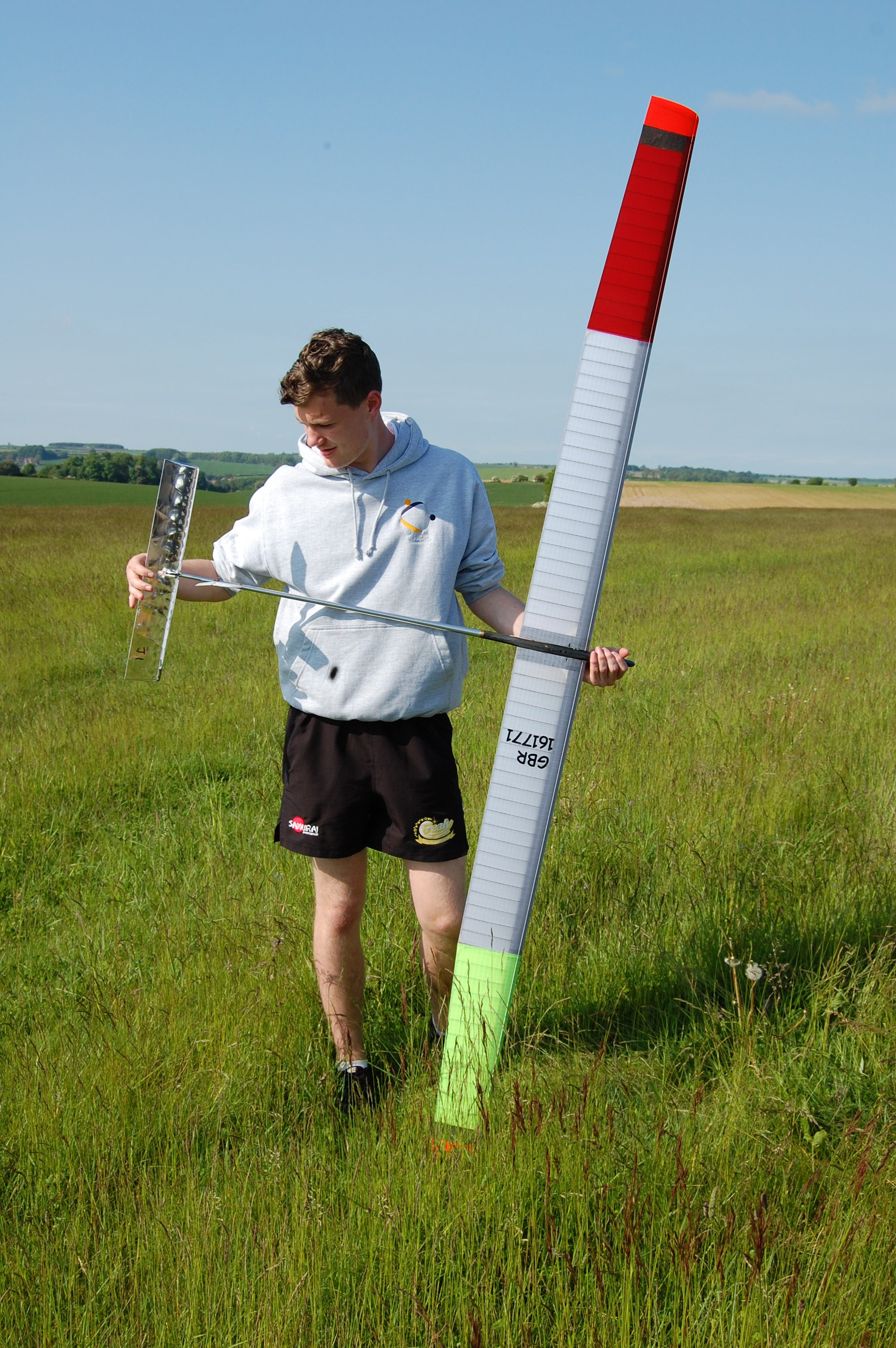 Joseph Gibbs with serious glider – won Frog Junior with three maxs.