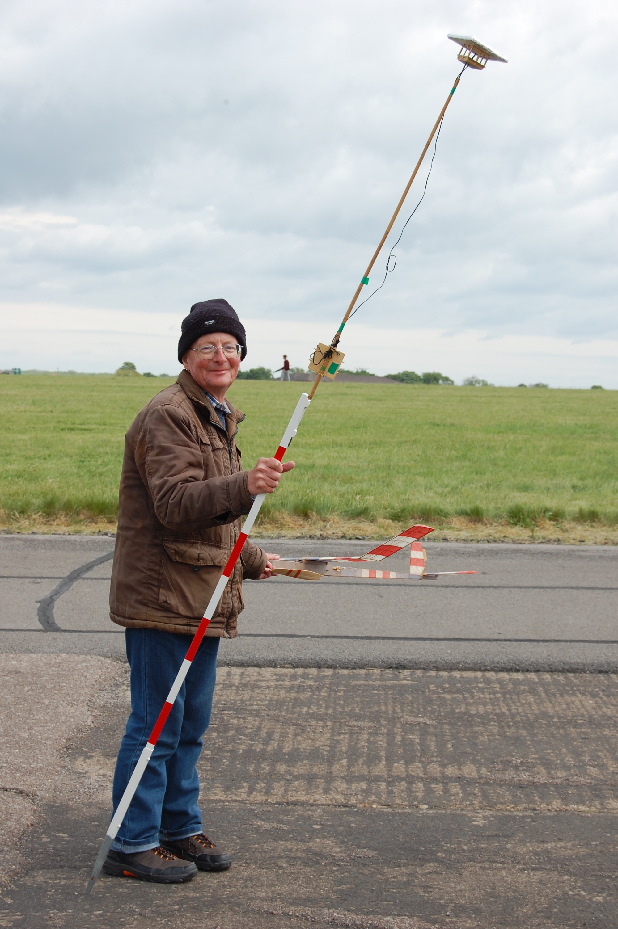 Andrew Moorhouse with model and thermal detection equipment.